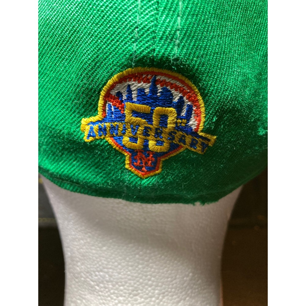 New Era New York Mets 59FIFTY Fitted Hat‎ Green Orange 50th Anniversary 7 3/8 - Picture 3 of 12